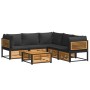 Garden sofa set with 6 pieces, solid acacia wood, and cushions. by , Garden sets - Ref: Foro24-3214883, Price: 764,56 €, Disc...