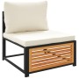 Set of garden sofas with 4-piece solid acacia wood cushions by , Garden sets - Ref: Foro24-3214906, Price: 443,78 €, Discount: %