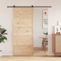 Puerta de granero madera maciza de pino 90x208 cm de , Puertas - Ref: Foro24-850632, Precio: 100,62 €, Descuento: %