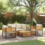 Garden sofa set with 5 pieces, solid acacia wood, and cushions. by , Garden sets - Ref: Foro24-3214919, Price: 668,74 €, Disc...