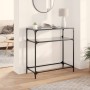 Console table with black glass surface and steel frame 80x35x81 cm by , console tables - Ref: Foro24-846025, Price: 74,83 €, ...