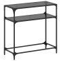 Console table with black glass surface and steel frame 80x35x81 cm by , console tables - Ref: Foro24-846025, Price: 74,83 €, ...