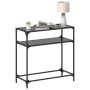 Console table with black glass surface and steel frame 80x35x81 cm by , console tables - Ref: Foro24-846025, Price: 74,83 €, ...