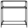 Console table with black glass surface and steel frame 80x35x81 cm by , console tables - Ref: Foro24-846025, Price: 74,83 €, ...