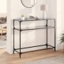 Mesa consola con superficie de vidrio negro acero 98x35x81 cm de , Mesas consola - Ref: Foro24-846027, Precio: 81,31 €, Descu...