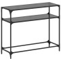 Mesa consola con superficie de vidrio negro acero 98x35x81 cm de , Mesas consola - Ref: Foro24-846027, Precio: 81,31 €, Descu...