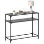 Mesa consola con superficie de vidrio negro acero 98x35x81 cm de , Mesas consola - Ref: Foro24-846027, Precio: 81,31 €, Descu...