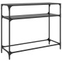 Mesa consola con superficie de vidrio negro acero 98x35x81 cm de , Mesas consola - Ref: Foro24-846027, Precio: 81,31 €, Descu...