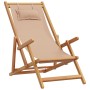 Folding beach chairs, 2 units, taupe fabric and solid wood by , Garden chairs - Ref: Foro24-3214488, Price: 119,99 €, Discoun...