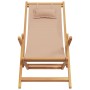 Folding beach chairs, 2 units, taupe fabric and solid wood by , Garden chairs - Ref: Foro24-3214488, Price: 119,99 €, Discoun...