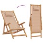 Folding beach chairs, 2 units, taupe fabric and solid wood by , Garden chairs - Ref: Foro24-3214488, Price: 119,99 €, Discoun...