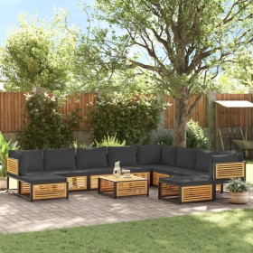 Garden sofa set with 11 pieces, solid acacia wood, and cushions. by , Garden sets - Ref: Foro24-3214895, Price: 1,00 €, Disco...