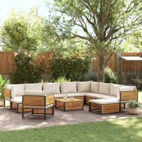 Gartensofa-Set mit 12-teiligen massiven Akazienholz-Kissen. von , Gartensets - Ref: Foro24-3214925, Preis: 1,00 €, Rabatt: %