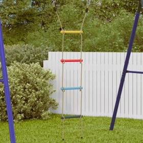 Escalera de cuerda para niños con 4 peldaños multicolor de , Accesorios para columpios y estructuras de juegos - Ref: Foro24-...