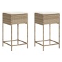 Kitchen stools with 2 synthetic rattan beige cushions by , Garden chairs - Ref: Foro24-368321, Price: 91,06 €, Discount: %