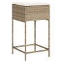 Kitchen stools with 2 synthetic rattan beige cushions by , Garden chairs - Ref: Foro24-368321, Price: 91,99 €, Discount: %