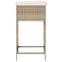 Kitchen stools with 2 synthetic rattan beige cushions by , Garden chairs - Ref: Foro24-368321, Price: 91,06 €, Discount: %