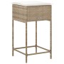 Kitchen stools with 2 synthetic rattan beige cushions by , Garden chairs - Ref: Foro24-368321, Price: 91,99 €, Discount: %