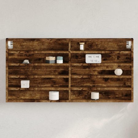 Vitrina de madera de ingeniería roble ahumado 100x8,5x50 cm de , Estantes y estanterías - Ref: Foro24-847951, Precio: 43,15 €...