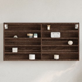 Vitrina de madera de ingeniería marrón roble 100x8,5x50 cm de , Estantes y estanterías - Ref: Foro24-847953, Precio: 50,70 €,...