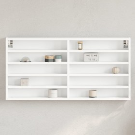 Vitrina de madera de ingeniería blanca 100x8,5x50 cm de , Estantes y estanterías - Ref: Foro24-847947, Precio: 45,56 €, Descu...