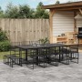 13-teiliges Gartensitzgruppen-Set aus schwarzem Kunststoff-Rattan von , Gartensets - Ref: Foro24-3295055, Preis: 937,37 €, Ra...