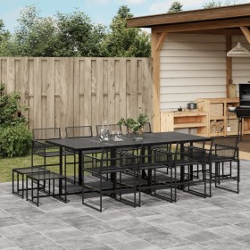 13-teiliges Gartensitzgruppen-Set aus schwarzem Kunststoff-Rattan von , Gartensets - Ref: Foro24-3295055, Preis: 936,58 €, Ra...