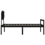 Black solid wood bed frame with headboard by vidaXL, Beds and slatted bases - Ref: Foro24-3195515, Price: 105,99 €, Discount: %