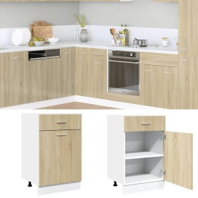 Lower cabinet made of smoked oak veneer, 50x46x81.5cm by , Kitchen cabinets - Ref: Foro24-847494, Price: 85,08 €, Discount: %