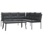 Garden sofa with black steel frame and textilene cushions by , Garden sets - Ref: Foro24-3283747, Price: 374,64 €, Discount: %