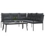 Garden sofa with black steel frame and textilene cushions by , Garden sets - Ref: Foro24-3283747, Price: 374,64 €, Discount: %