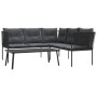 Garden sofa with black steel frame and textilene cushions by , Garden sets - Ref: Foro24-3283745, Price: 357,11 €, Discount: %