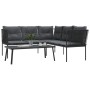 Garden sofa with black steel frame and textilene cushions by , Garden sets - Ref: Foro24-3283745, Price: 357,40 €, Discount: %