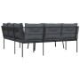 Garden sofa with black steel frame and textilene cushions by , Garden sets - Ref: Foro24-3283745, Price: 357,40 €, Discount: %