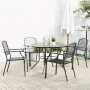 Stackable garden chairs, set of 5, made of steel with a gray powder coating. by , Garden sets - Ref: Foro24-3283770, Price: 4...