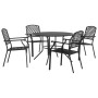 Stackable garden chairs, set of 5, made of steel with a gray powder coating. by , Garden sets - Ref: Foro24-3283770, Price: 4...