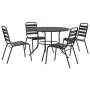 Stackable garden chairs, set of 5, made of steel with a gray powder coating. by , Garden sets - Ref: Foro24-3283766, Price: 3...