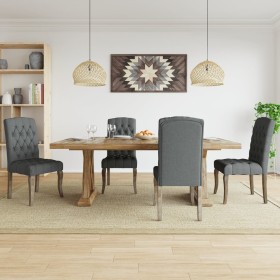 Dining chairs, set of 4, fabric with a gray linen-like appearance. by , dining chairs - Ref: Foro24-3309173, Price: 491,21 €,...