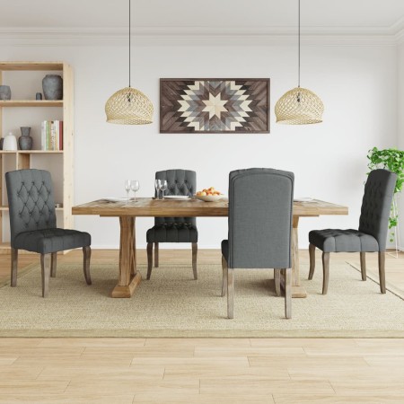 Dining chairs, set of 4, fabric with a gray linen-like appearance. by , dining chairs - Ref: Foro24-3309173, Price: 480,99 €,...