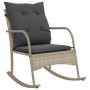 Light gray synthetic rattan garden rocking chair with cushions by , Garden chairs - Ref: Foro24-369023, Price: 105,27 €, Disc...