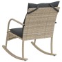 Light gray synthetic rattan garden rocking chair with cushions by , Garden chairs - Ref: Foro24-369023, Price: 105,27 €, Disc...