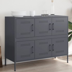 Cold-rolled anthracite gray laminated steel sideboard 100.5x39x79 cm by , Sideboards - Ref: Foro24-843098, Price: 184,37 €, D...