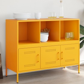 Cold-rolled steel sideboard in yellow, 100.5x39x79 cm by , Sideboards - Ref: Foro24-843093, Price: 164,87 €, Discount: %