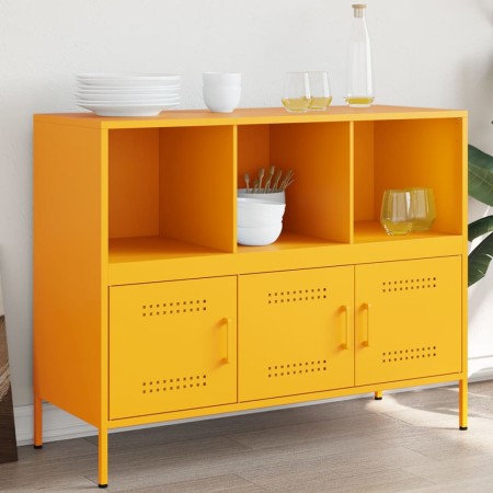 Cold-rolled steel sideboard in yellow, 100.5x39x79 cm by , Sideboards - Ref: Foro24-843093, Price: 164,81 €, Discount: %