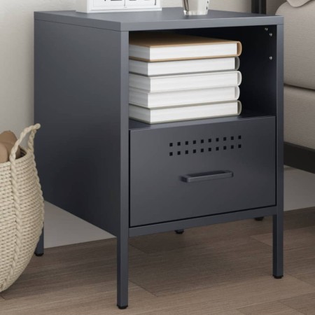 Cold-rolled steel anthracite bedside table 36x39x50.5 cm by , Nightstands - Ref: Foro24-843058, Price: 104,99 €, Discount: %