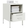 Cold-rolled steel white bedside table 36x39x50.5 cm by , Nightstands - Ref: Foro24-843064, Price: 78,65 €, Discount: %