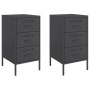 Mesitas de noche 2 uds acero laminado en frío negro 36x39x68 cm de , Mesitas de noche - Ref: Foro24-843079, Precio: 203,67 €,...