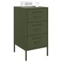 Bedside tables 2 units, olive green laminated steel, 36x39x68 cm by , Nightstands - Ref: Foro24-843087, Price: 215,94 €, Disc...