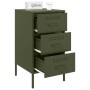 Bedside tables 2 units, olive green laminated steel, 36x39x68 cm by , Nightstands - Ref: Foro24-843087, Price: 215,94 €, Disc...