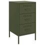 Bedside tables 2 units, olive green laminated steel, 36x39x68 cm by , Nightstands - Ref: Foro24-843087, Price: 215,94 €, Disc...